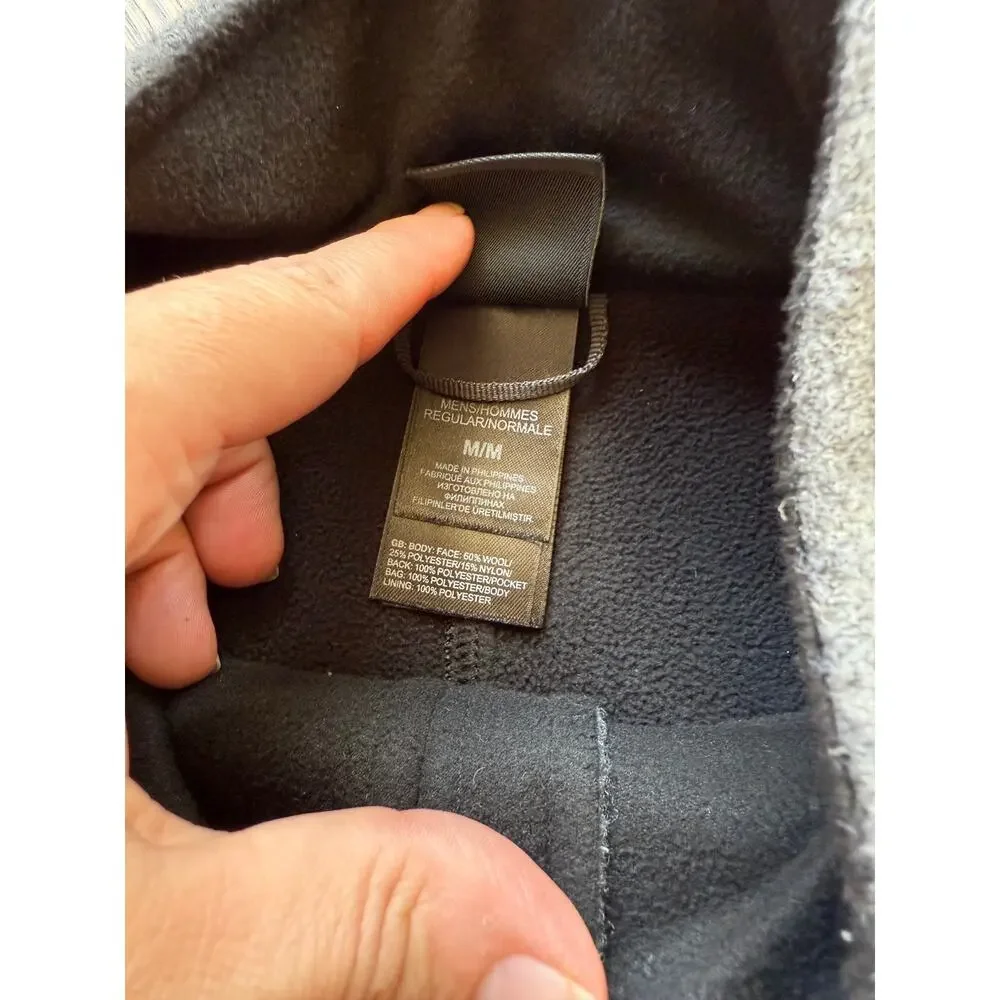 The North Face Mens M Grey Wool Blend Denali Full Zip Fleece Interior Jacket
